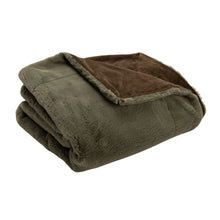 Charger l'image dans la galerie, plaid-luxe-kaki-130cm-170cm