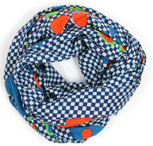 Charger l'image dans la galerie, foulard-coton-bio-ichimatsu-orange-les-belles-vagabondes