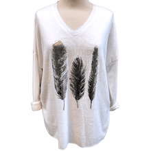 Charger l&#39;image dans la galerie, pull-blanc-3-plumes-argentees
